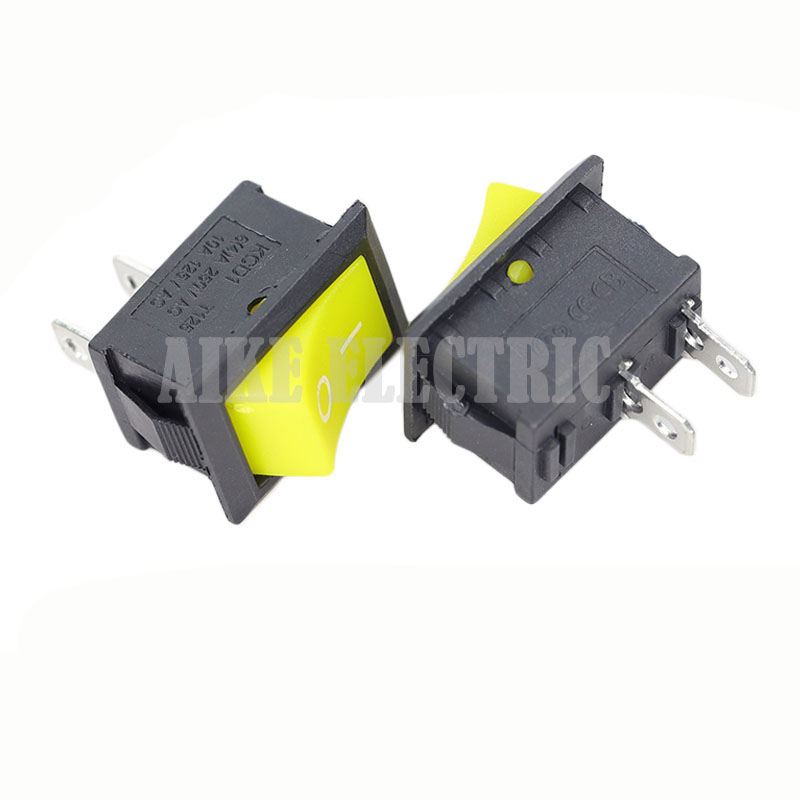 KCD1-101-YE Ship type switch 2p power switch 6A 250V yellow plug-in panel switch 