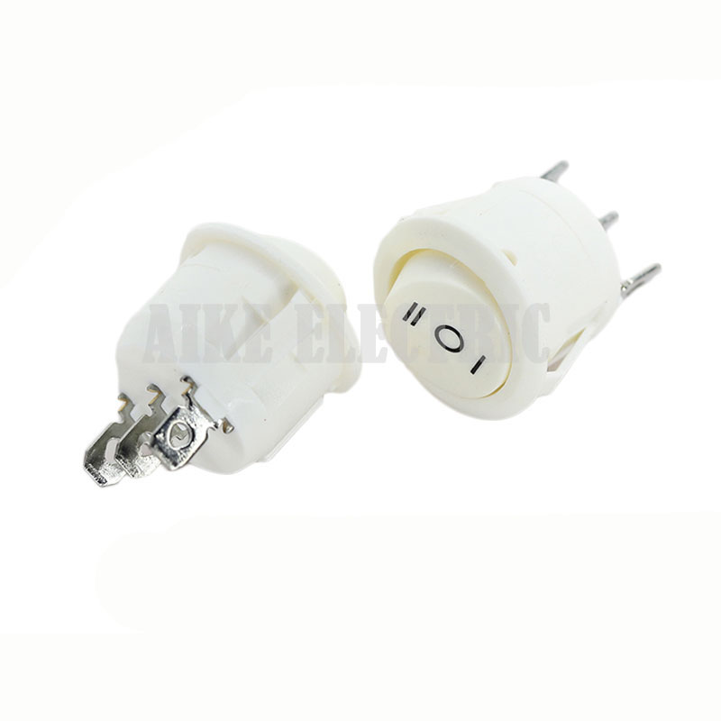 KCD1-105W-3P Ship-type switch 3P three-gear white button round power switch 6A 