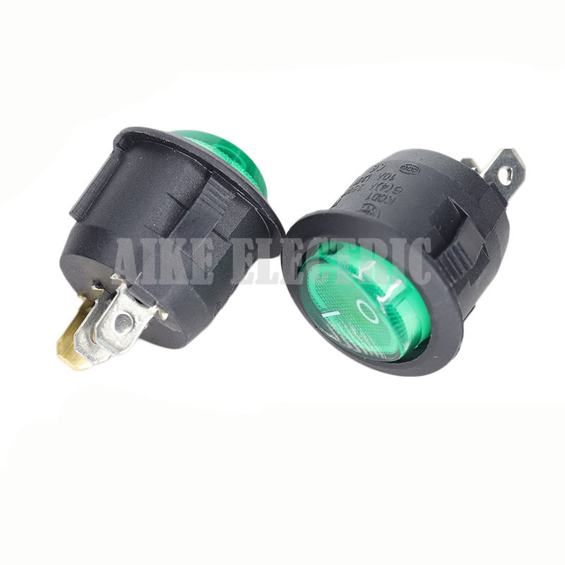 KCD1-601-GN KCD1 ship type switch round green button 3-pin high current power switch 