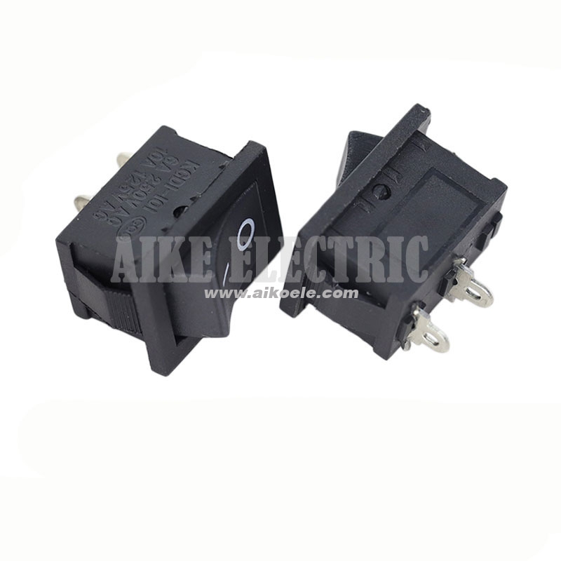 KCD1-101-D4 ship type switch 2-pin 2-gear black rocker switch 15  21mm 